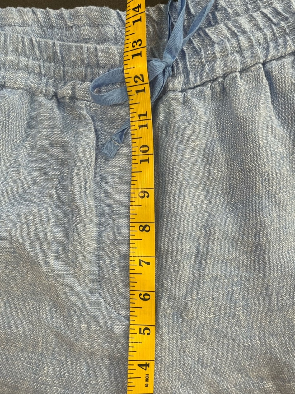 Talbots Sky Blue Wide-Leg Linen Drawstring Pants - Picture 12 of 14